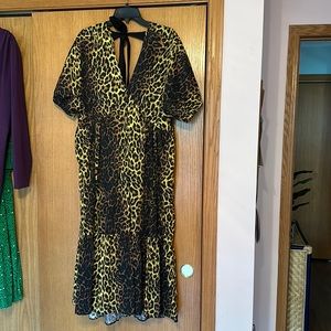 Topshop animal print midi